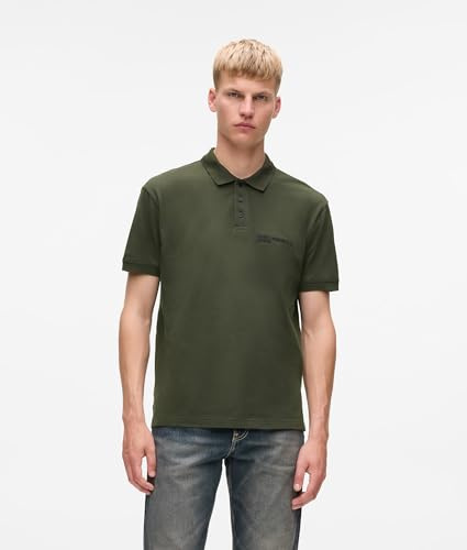 Karl Lagerfeld Jeans, Herr, Regular Pique Polo, Regular Fit, Grön, XL