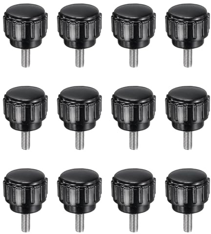 QUARKZMAN 12 Stück Rändelschraube mit Gewinde M3 x 8mm Daumenschrauben | Rundkopfschraube Rundgriffschraube Klemmknöpfe 14mm Handknöpfe, Spannschraube, Edelstahl 304, Für Industrie Maschine