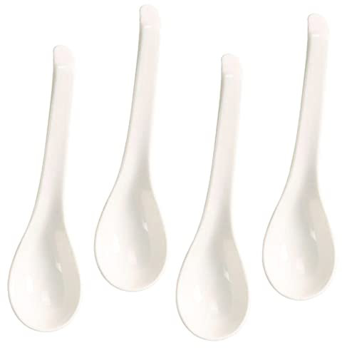 Mikinona 4piezas Cuchara Sopera De Cerámica Hogar Cucharas De Comida Multifunción Accesorio De Sopa Para Uso Diario De Cerámica