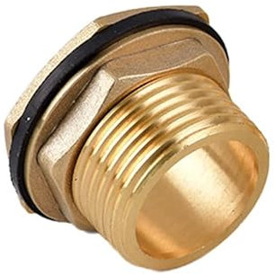 SHIOFRCN 1pc Brass Water Tank Connector 1/2 3/4 1 BSP Threaded Male Pipe Plumbing Fittings Bulkhead Nut Jointer(C)