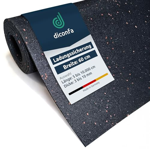 diconfa PROFILINE Antirutschmatte Ladungssicherung BREITE 600mm 60cm - Auswahl: 1,35m (135cm) lang, 3mm stark - Dicke: 3mm bis 10mm - LÄNGE: 0,05m bis 10m - Gummimatte Bautenschutz-Matte