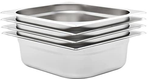 Casa & Giardino,Mobili-Gastronorm Contenitori 4 pz GN 1/2 100 mm Acciaio Inox