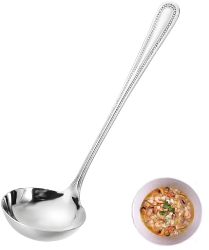 FAMILY 1 Cazo Servir 28.2x8.5cm Acero Inoxidable Diseño Punto, Elegancia y Funcionalidad para Cada Ocasión, Cubiertos de Alta Gama para Hogar y Restaurante