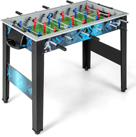 GOPLUS Tischkicker, Kickertisch mit 2 Fußbällen, Tischfußballspiel mit rutschfesten Griffen, 18 Spielern & realistischem Fußballfeld, Fußballtisch für Erwachsene & Kinder