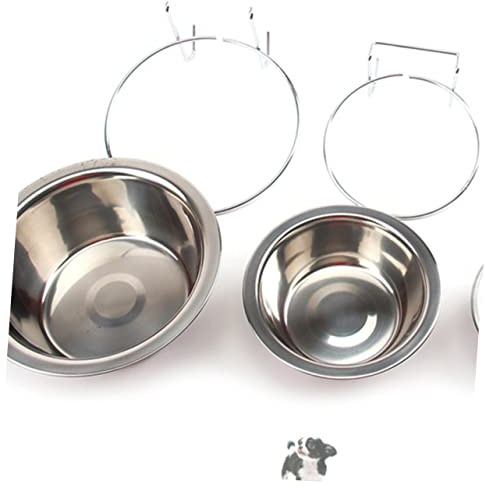 WOONEKY 2Piezas Cuenco de Agua para Mascotas Inoxidable Comedero para Perros y Gatos para de Mascotas