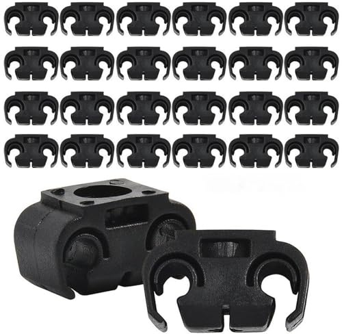 100 Stück Auto Bremsleitung Clip, Bremsleitung Halter Bremsschlauch Clip Kunststoff Bremsschlaeuche Bremsleitungshalter Doppelt Clip Allgemeines Automobilzubehö (Schwarz)