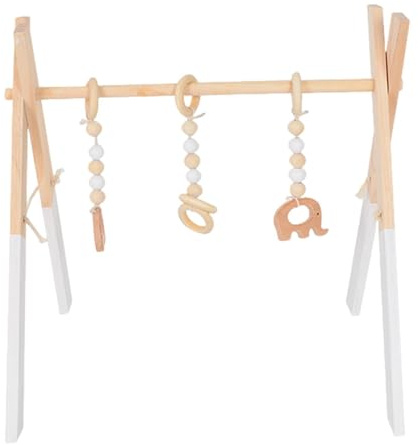 JIEBWCHA Turnhallenrahmen aus Holz,Faltbares Holzrahmen-Spielspielzeug für Neugeborene - Übungszubehör für Neugeborene für frühkindliches Bildungszentrum, Kinderzimmer, Neugeborenenzimmer, Wohnzimmer
