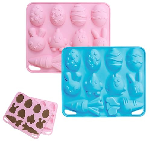 Stampo in silicone per coniglio pasquale - Stampo da forno riutilizzabile a dieci cavità - per cuocere coniglio e carota pasqua - per dessert torta di cacao biscotto dolce cioccolato cucina
