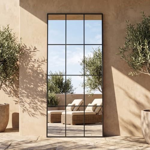 BEAUTYPEAK 180x76 cm Großer Standspiegel, Dekorativer Ganzkörperspiegel | hängend oder lehnend an die Wand, Groß Wandspiegel mit Ständer für Schlafzimmer, Wohnzimmer oder Ankleidezimmer, Home Decor