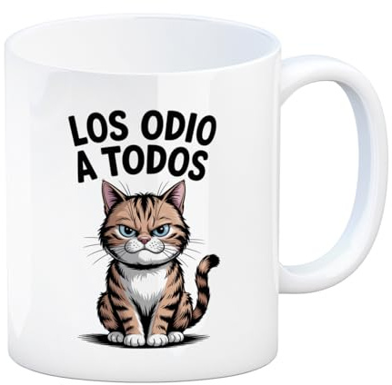 speecheese Los odio a todos taza Gato gruñón - Humor irónico para amantes de gatos