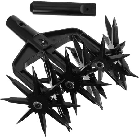 IWOWHERO Outil de Jardin Cultivateur Rotatif avec Pointes Scarificateur pour Ameublir et Aérer Le Sol Bêche Rotative Robuste pour Préparation Rapide du Sol et Labour Profond
