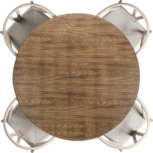 QUARKZMAN Cubremesa Redondo, Mantel Redondo Ajustado con Borde Elástico Mantel De Picnic para Patio Comedor Campamento Al Aire Libre Ajuste 40-44, Marrón Oscuro