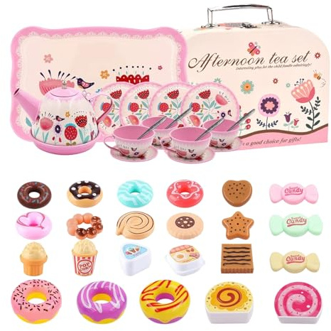 Juego de té para niñas pequeñas, Juego Educativo de para Mejorar Las Habilidades, Juguete Educativo con de Transporte, Juego de Cocina para niños