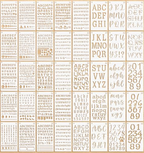 Coco Berming 40 Pezzi Stencil Lettere Alfabeto, 18 x 10.5cm (Stile A)