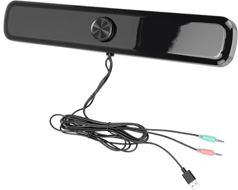 Fafeims Altavoz Inmersivo para Computadora de Escritorio con Sonido 3D con Micrófono, Altavoz USB para PC para Música y Películas, Diseño Antideslizante, Tamaño Compacto, Negro