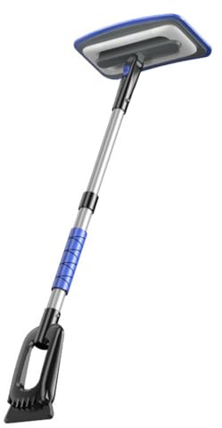 ZYMIADOU Collecteur de glace automatique rétractable constant, cadre en aluminium permanent avec prise en main antidérapante efficace pour le déneigement du pare-brise et la route - Pelle à neige