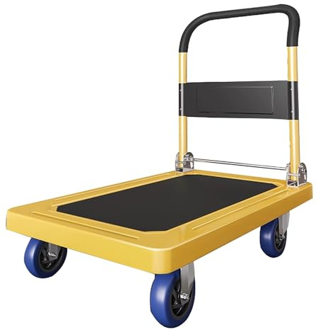 Vielseitiger, faltbarer Mehrzweckwagen mit 360° drehbaren Rädern, robuster, verstärkter Boden, 72,9 x 48 cm, Rollwagen für Zuhause, Garten und Lagerung im Freien