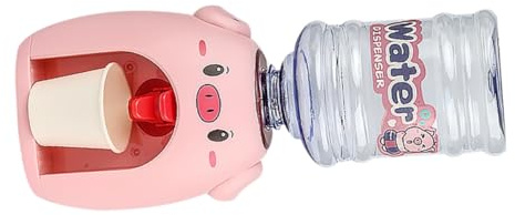 Kisangel Ensemble Fontaine à Eau pour Garçon et Filles Mini, D'imitation avec Gobelet, Plastique Robuste, Couleur Rose, Créatif Éducatif pour Jeu de Rôle Cuisine D’Imitation, Présent