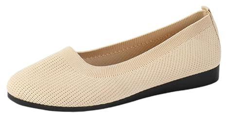 Ballerines à enfiler pour femme, antidérapantes, tricotées, confortables, respirantes, sportives, chaussures plates confortables pour les loisirs, les voyages