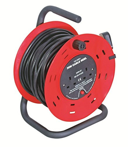 TheBigShip® Extension Lead Reel 2 Gang 30M With Stand