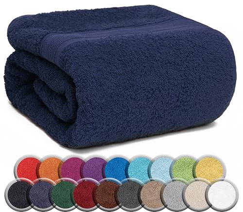 NatureMark SAUNATUCH/Badetuch – Premium Qualität 80x200cm – Sauna-Handtuch 100% Baumwolle – Farbe: Navy Blau