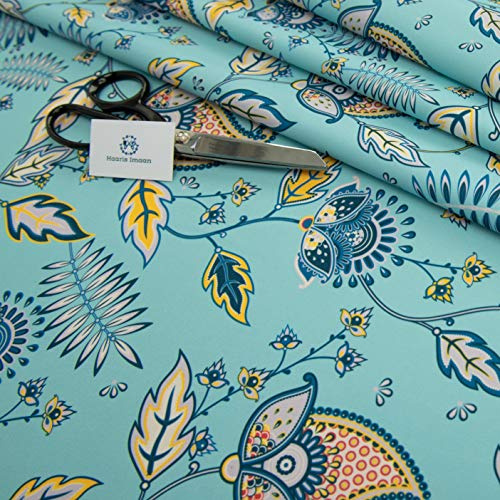 Haaris Imaan Ethnic Printed Water Resistant Upholstery Fabric | Durable Fabric for Outdoor Furniture | Cushion Covers, Bench, Parasol, Table Cloth | 1 Metre, Mughal