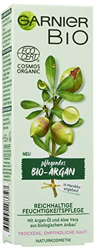 Garnier Bio Argan Reichhaltige Feuchtigkeitspflege, Naturkosmetik, Gesichtspflege mit Arganöl und Aloe Vera (2 x 50 ml)