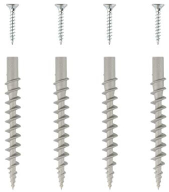EKEY UNO 200011 Montageset für Fassaden mit Wärmedämmung, Isolierdübel inkl. Schrauben, grau, 4 Stück