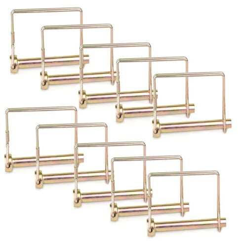 Comonc 10 Pack 1/4 Inch Trailer Hitch Pin Tractor Tow Hitch Hardware Pin Quick Release ,PTO Locking Pin, Utility Drawbar Clip Heavy Duty Hitch Lock Pin for Towing Coupler
