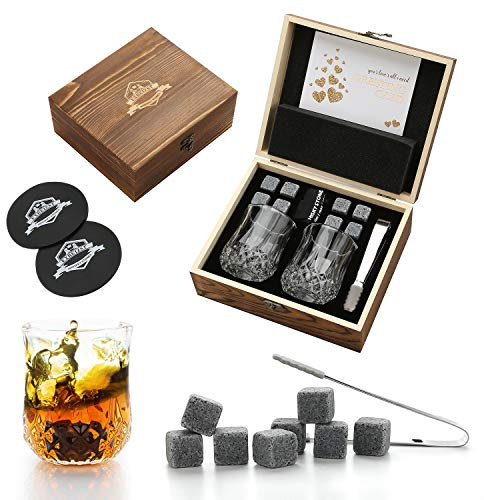Set di 2 bicchieri da whisky, in vetro da whisky, riutilizzabili. Set di 2 bicchieri da whisky, realizzati a mano, in legno, idea regalo per uomo, per donna, il papà, per il testimone, per il whisky