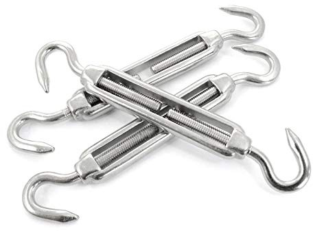 5 stück Spannschloss M6 Haken/Haken – Edelstahl AISI 316, V4A 1.4401 – Seilspanner für Drahtseil Spanner Stahlseil Draht zubehör für Seilwerk