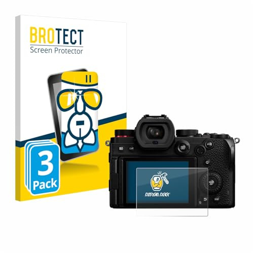 BROTECT 3 Stück Schutzglas für Panasonic Lumix DC-S5 / DC-S5D (2024) Schutzfolie Panzer Folie Glas[Extrem Kratzfest, Anti-Fingerprint, Ultra-]