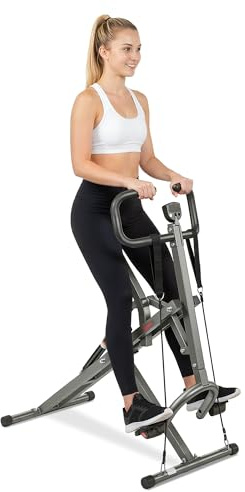 Sunny Health & Fitness Row-N-Ride PRO Squat Machine for Home, Foldable 300 LB Capacity Rower with 12 Level Resistance Rower, Easy Setup Full Body Exercise Equipment Rowing Machine - SF-A020052