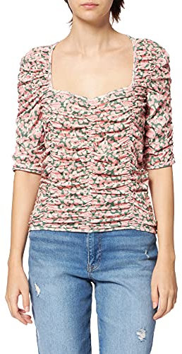 NA-KD Gathered Jersey Top Camisa, Rosa, M para Mujer