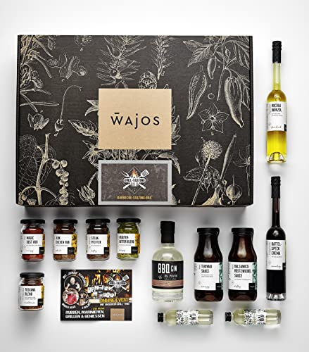 WAJOS Barbecue Probierpaket | BBQ Grill Set + Video mit Jumbo Schreiner | Geschenke für Männer | Perfekt für Grill Fans
