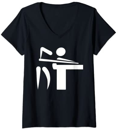 Damen Billard T-Shirt mit V-Ausschnitt