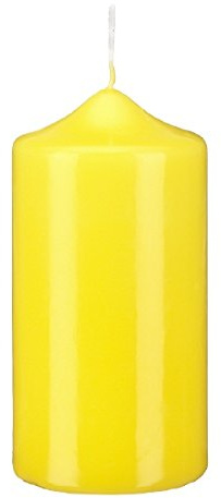 Stumpenkerzen Stumpen Kerzen Citron Gelb 6 x Ø 4 cm, 12 Stück getauchte Spitzkopf in RAL Qualität