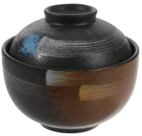 YARNOW Ceramic Soup Bowl with Lid Small Stew Pot for Household Use Microwave Oven Dishwasher Safe Design for Soups Bird S Nest and More