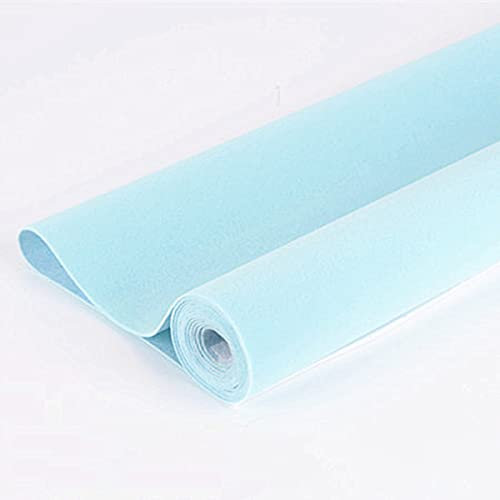 TAAL Selbstklebend Samtstoff Beflockter Stoff 100cmx148cm Für Schubladeneinlagen Schmuckkästchen-Filzeinlage Solide Farbe Filz-Tapete DIY Filzstoff Nähen Kunsthandwerk(Color:16 Lake Blue)