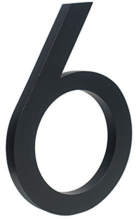 HASWARE Numero civico galleggiante 4 pollici (10 cm) Elegante porta numeri targa alfabeto Nero