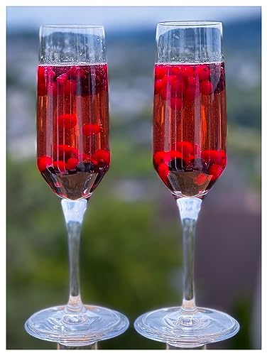Topkapi elite Frohnhausen Lot de 6 verres à champagne à prosecco, verres à vin mousseux Lillet Wild Berry - Hauteur : 22 cm - Passe au lave-vaisselle - Verre cristal sans plomb