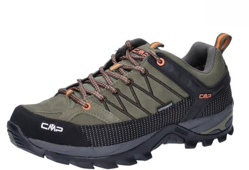 CMP Rigel Low Trekking Shoes WP, Scarpe da Trekking Uomo, Olive Flame, 44 EU