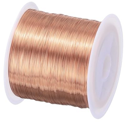 sourcing map Alambre magnético de 0,19 mm, alambre de cobre esmaltado de 380 m, bobina de alambre de bobina magnética de 100 g, 155C para transformadores inductores