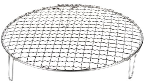 sourcing map Round Cooking Rack 9.5-inch Stainless Steel Cross Wire Barbecue Grill Net with 50mm Legs for Cooking Baking Steaming BBQ