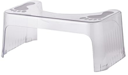 7 Zoll Toilettenhocker, Transparenter Badezimmer Töpfchen Hocker, Modernes Design Rutschfester Töpfchen Hocker, Stark Belastbar, Geeignet Für Erwachsene Kinder Kleinkinder(Weiß)