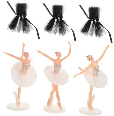 Vaguelly Ballettmädchen Kuchendekor Miniatur Figurine Für Mädchen Dusche Geburtstag Party Dekoration Rustikaler Tortenaufsatz Mit Tüllrock-design