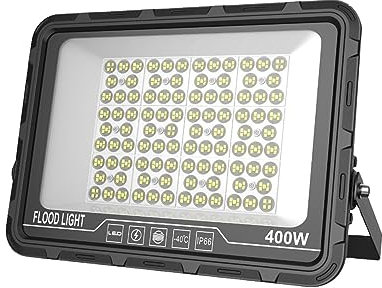 POOIQX Riflettore LED 200W 300W Proiettore Impermeabile Potente Lampada da Costruzione 600W Faretto Stradale Fattoria Stadio Proiettore Quadrato,Illumina L'Area più Ampia(6000 K,400W)