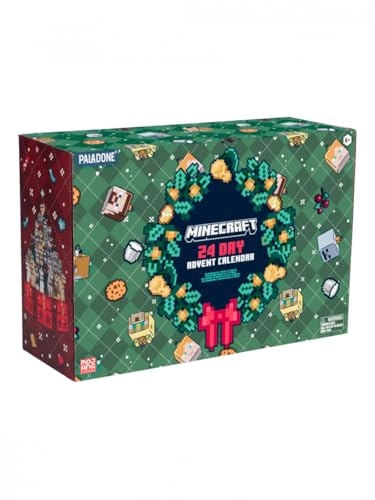 Paladone Calendario de Adviento prémium de Minecraft de 24 días, Regalos con Licencia Oficial y decoración navideña de Temporada para Dormitorio de niños