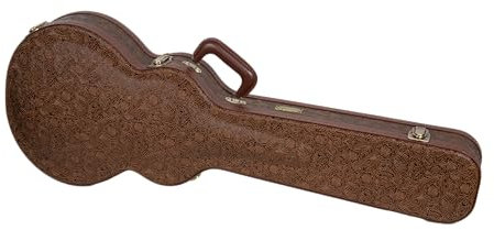 Crossrock Designer Series - Holzetui für Les Paul E-Gitarre - Sicherheitsschloss, Metallfüße, Stauraum- Blütenbraun(CRW530LBQ)