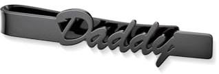 AllerPierce Personalisiert Krawattennadel mit Gravur Name Edelstahl Krawattenklammer 5cm Klassisch Skinny Business Tie Clips Valentinstag Geschenke für Herren Vater Bräutigam (Schwarz)